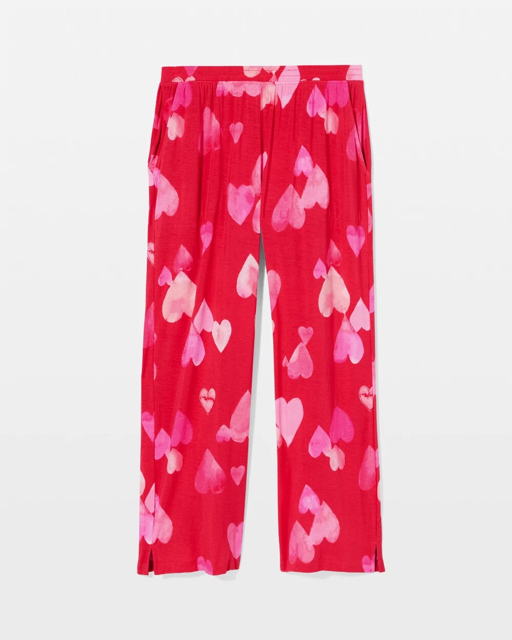 WHOLE LOTTA LOVE RED - Cropped Pajama Pants
