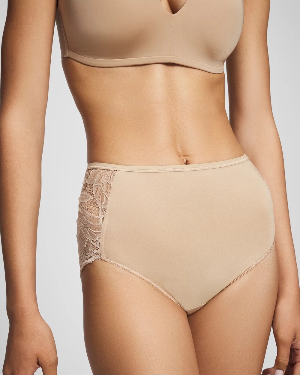 WARM AMBER - Lace Back Modern Brief Panty