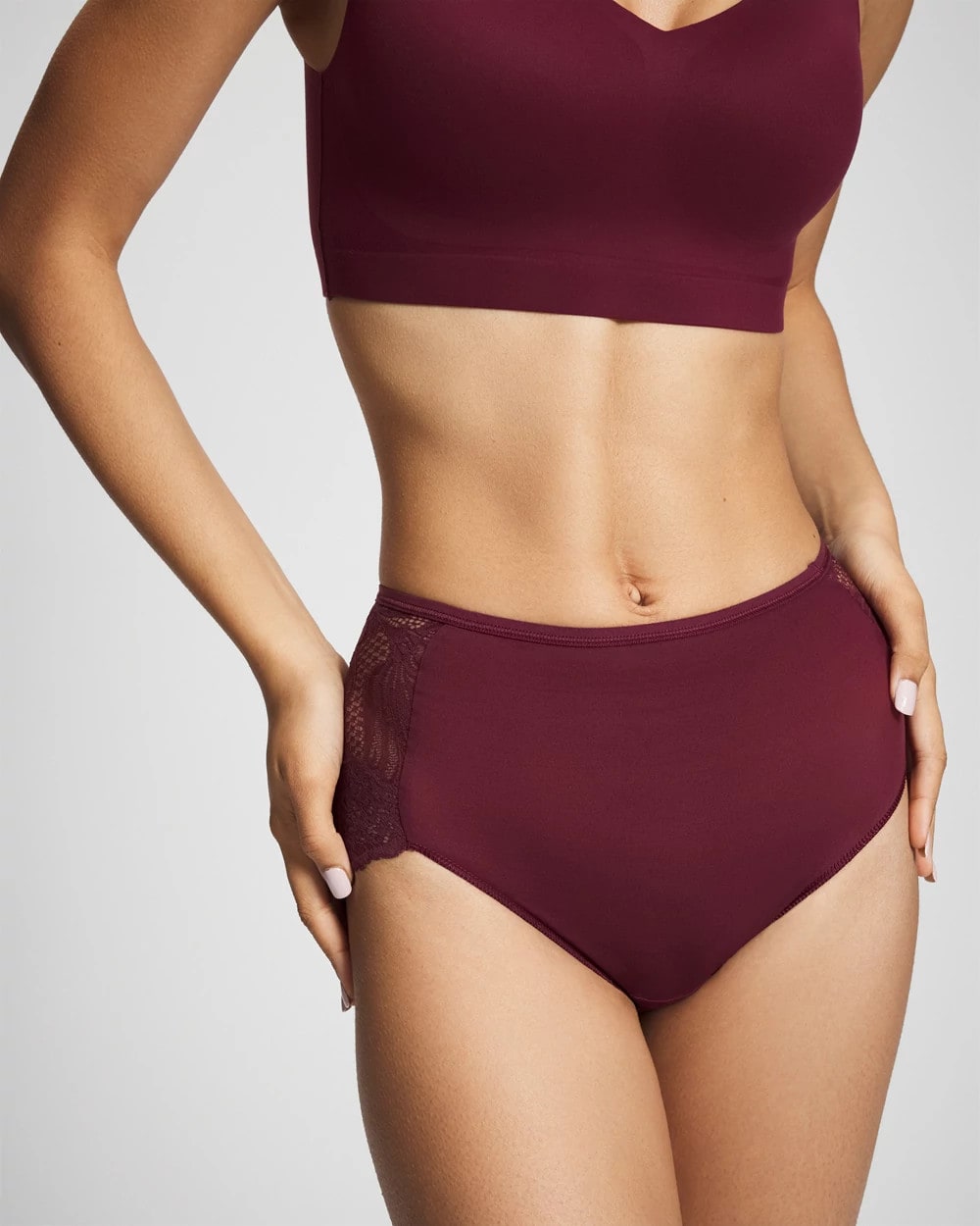 VELVET PLUM - Lace Back Modern Brief Panty