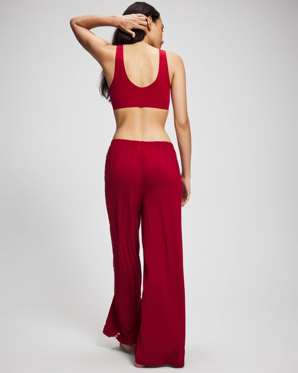 PAINT THE TOWN RED - Lace Relaxed Wide Leg Pajama Pant