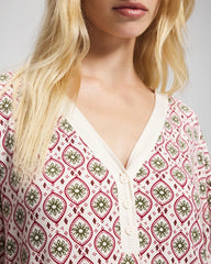 PATTERNED PIECES CHAMP - Long Sleeve Henley