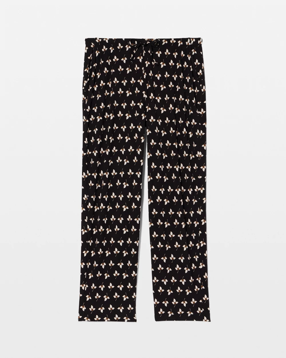 PEACEFUL PETALS BLACK - Ankle Pajama Pant