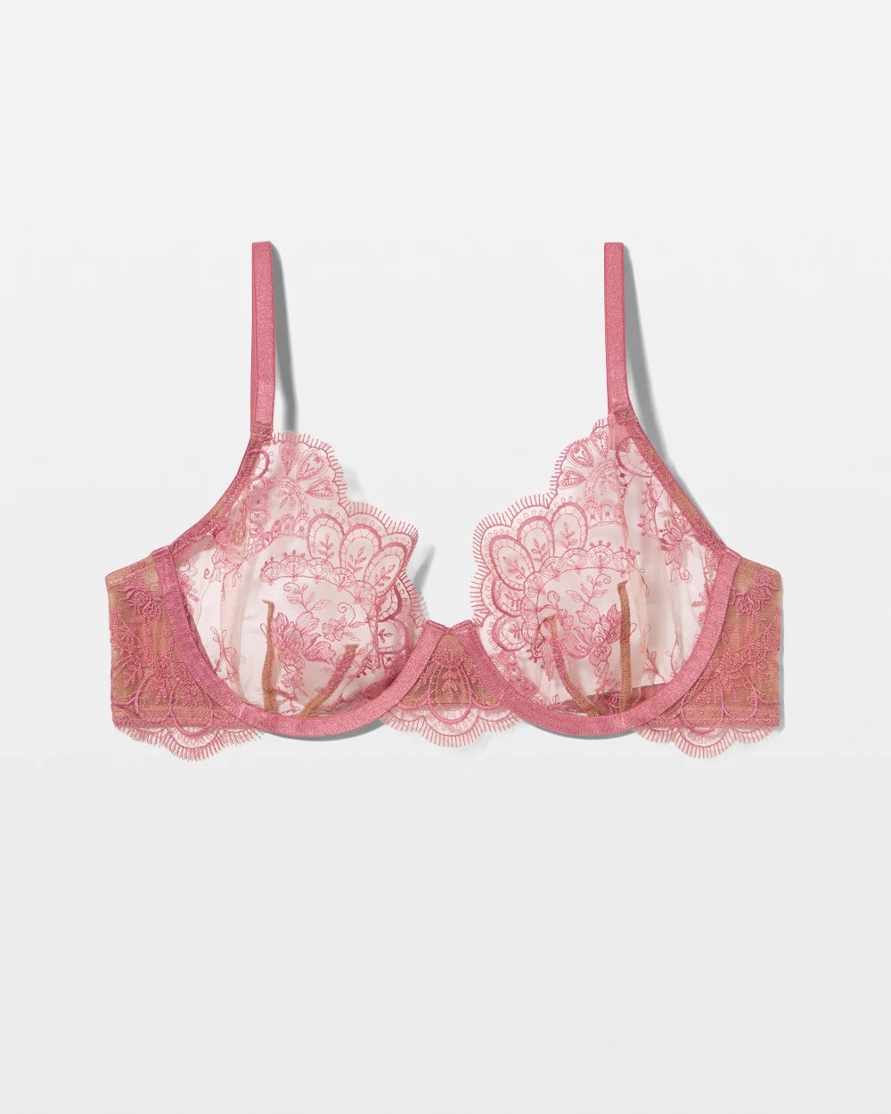 ANTIQUE PINK - Tattoo Embroidered Perfect Coverage Bra