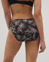 PLUMERIA BLOOMS BLK CH - Edge Hipster Panty with Lace