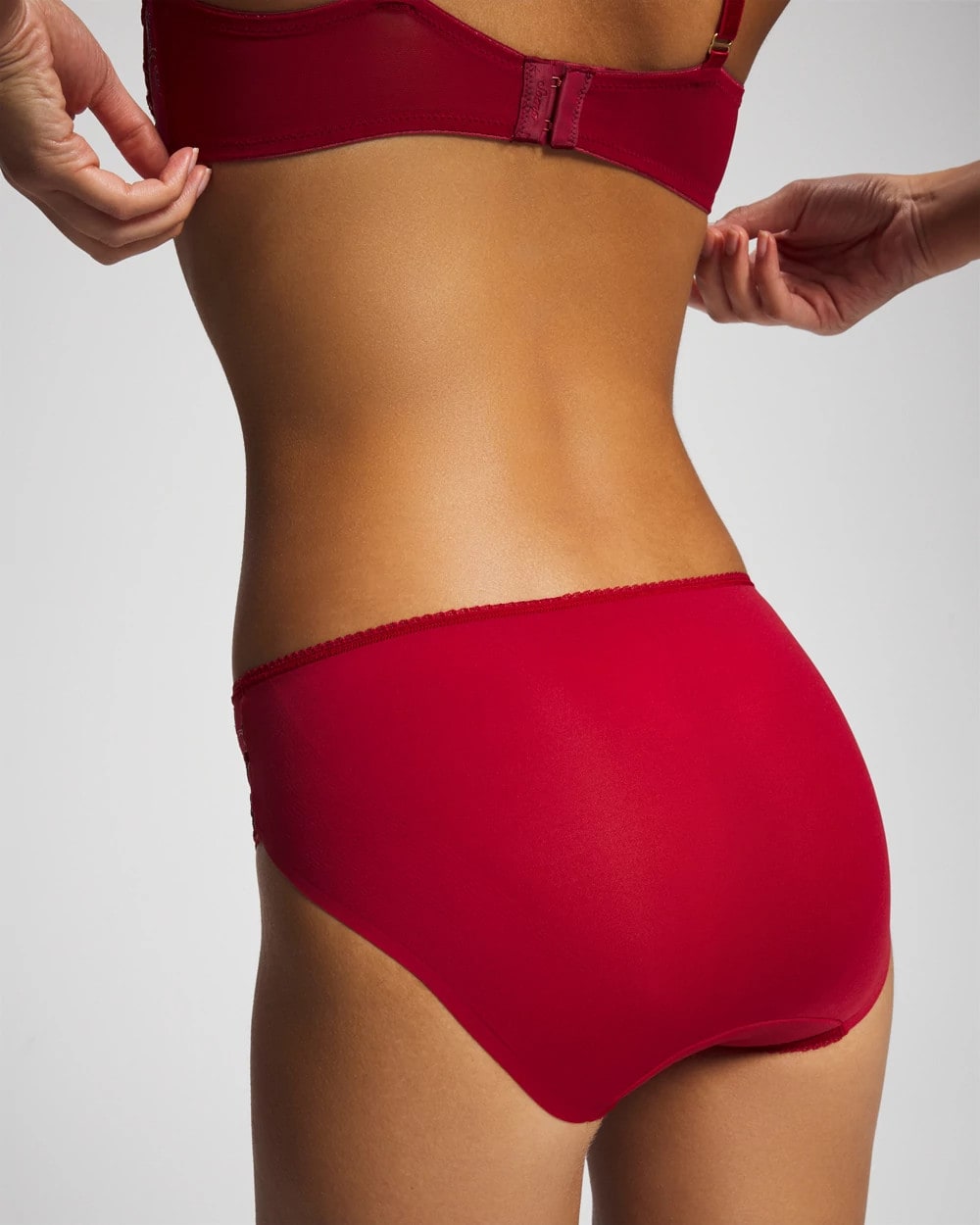 RED VELVET TONAL W/ LUREX - Hipster Panty with Sensuous Lace