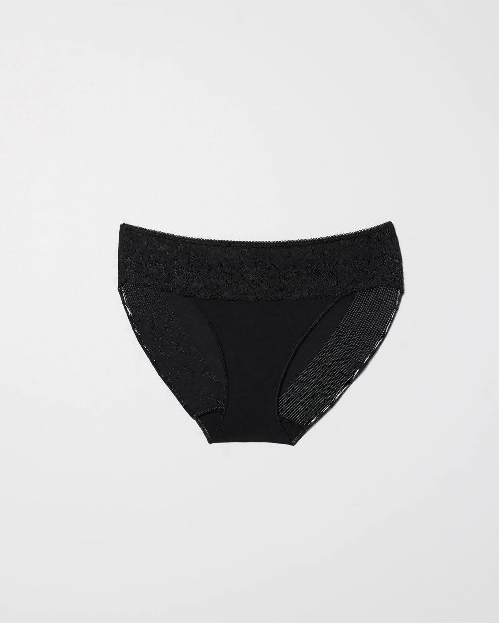 BLACK - Cotton Blend Hipster Panty with Lace