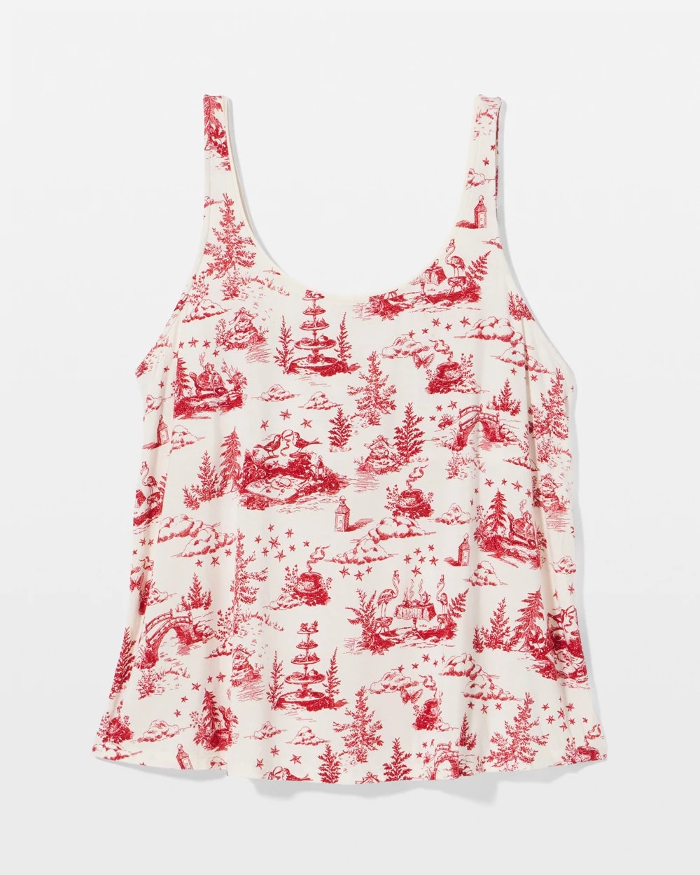 ENCHANTED TOILE CHAMPAGNE - Pajama Tank With Piping