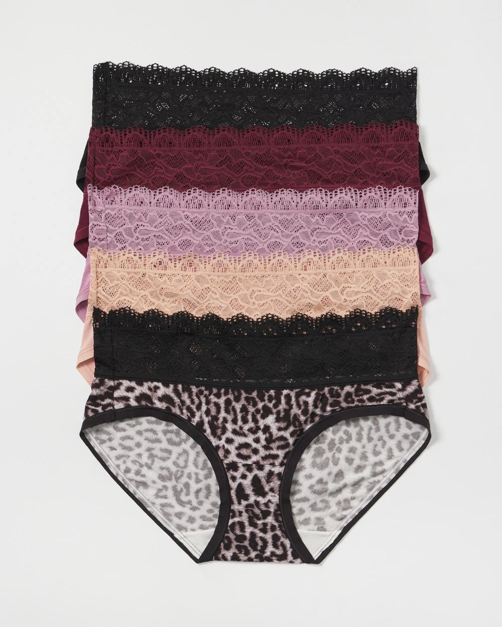 DIVINE LEOPARD MULTI PACK - Hipster Panty with Super Soft Enchanting Lace 5 pack