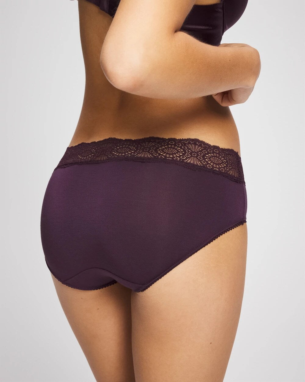 PLUM PERFECT - Embraceable Hipster Panty with Crochet Lace Waist