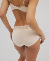 PALE SAND - Embraceable Hipster Panty with Crochet Lace Waist