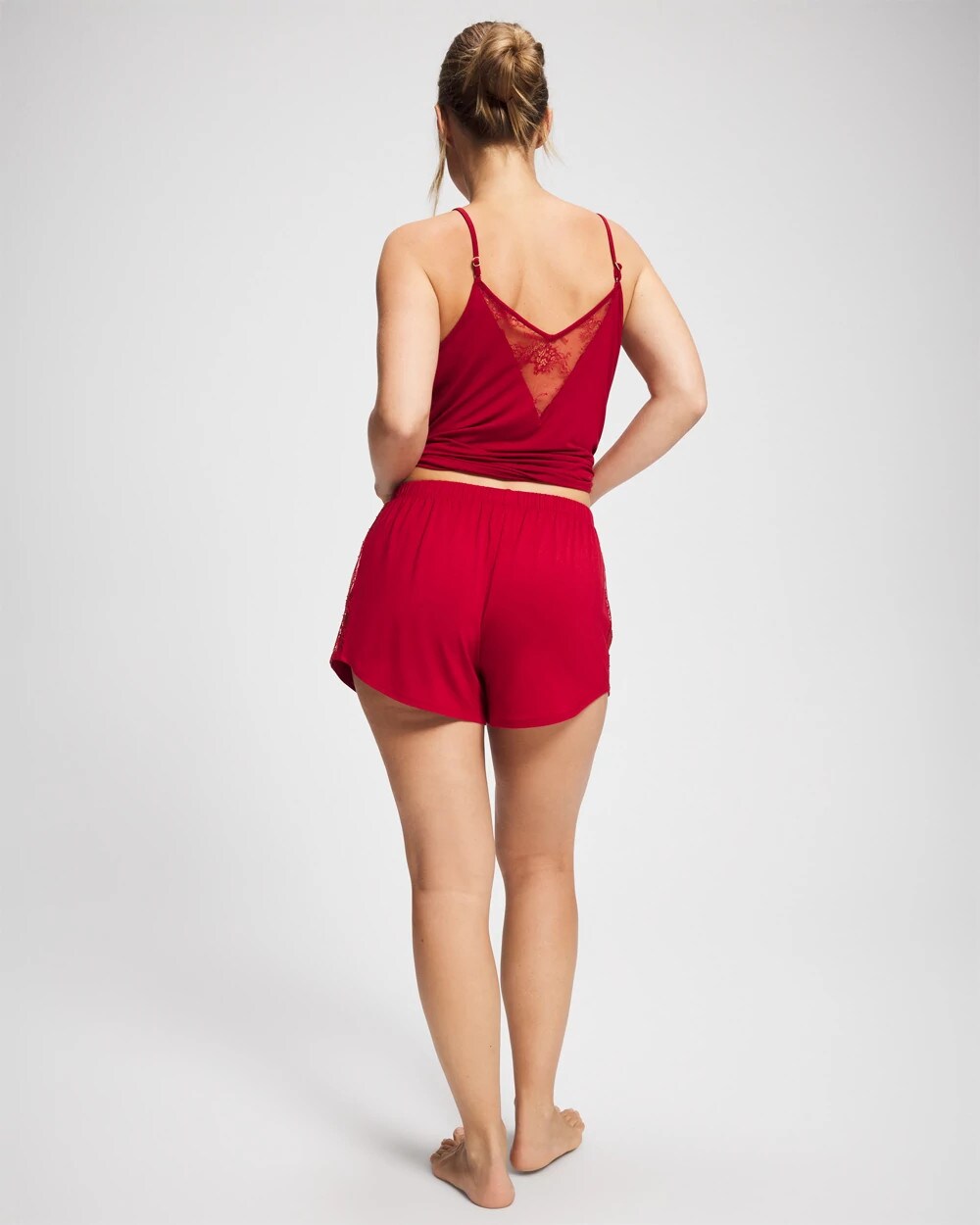 PAINT THE TOWN RED - Lace Relaxed Pajama Short