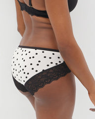 MERRY DOT CHAMPAGNE BLACK - Hipster Panty with Enchanting Lace