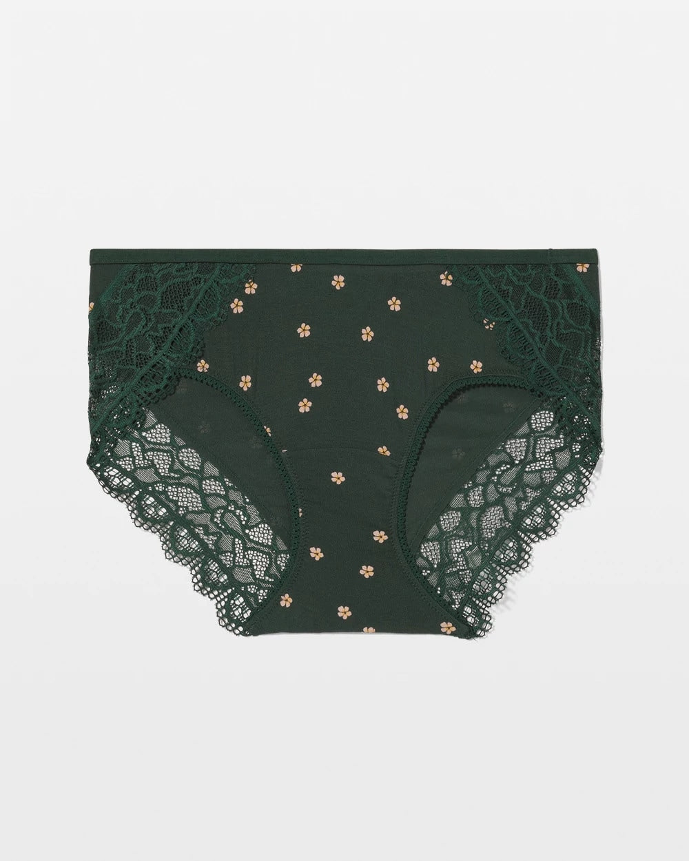 PLUMERIA DOT LUSH EMERALD - Hipster Panty with Enchanting Lace