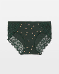 PLUMERIA DOT LUSH EMERALD - Hipster Panty with Enchanting Lace