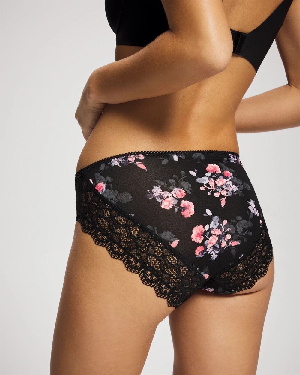 FLORAL DREAMS BLACK MINI - Lace Hipster