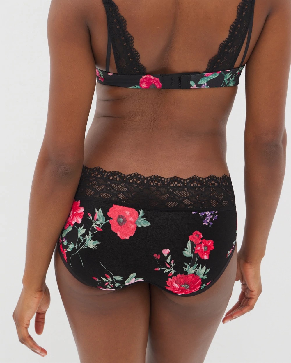 RHAPSODY FLORA MINI BLACK - Hipster Panty with Enchanting Lace