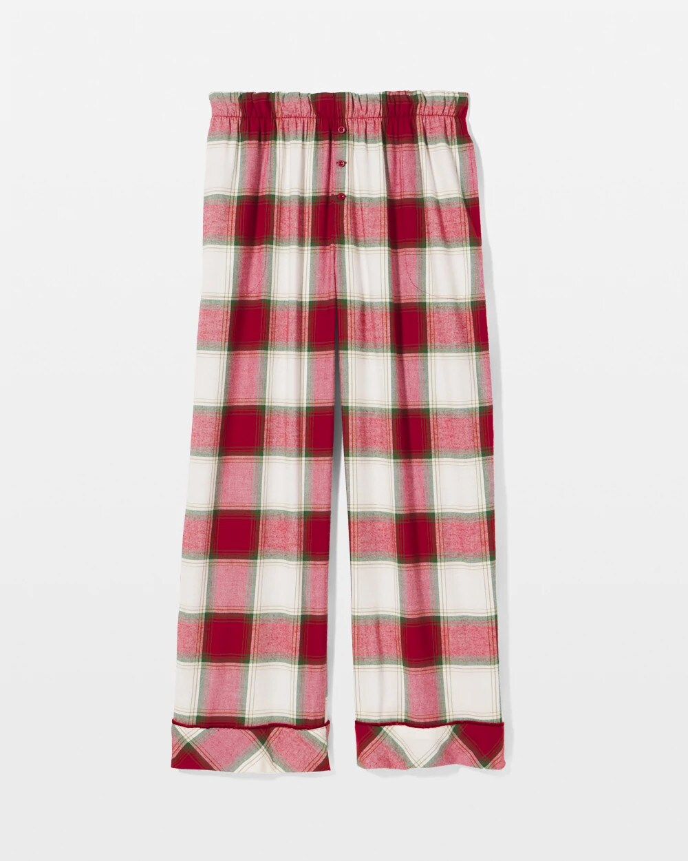 WINTER PLAID RED - Velvet Piped Relaxed Pajama Pant