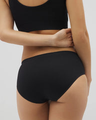BLACK - Seamless Rib Hipster Panty
