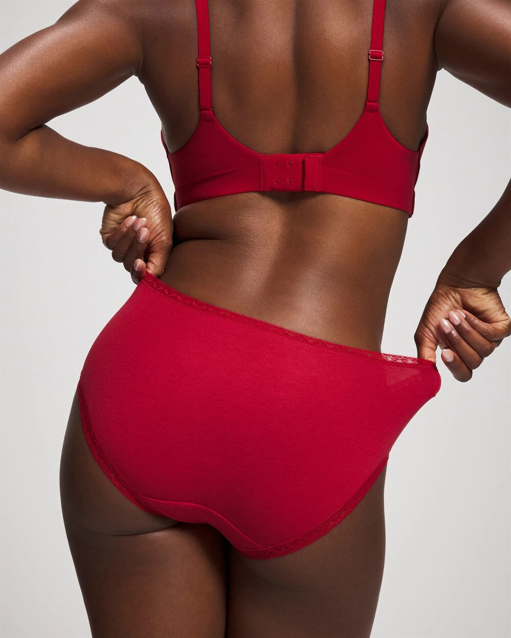 PAINT THE TOWN RED - Cotton Hipster Panty with Lace Trim