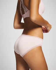 PRETTY PINK - Cotton Hipster Panty with Lace Trim