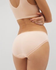 PEACH PARFAIT - Cotton Hipster Panty with Lace Trim
