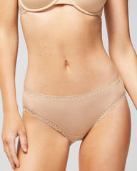 WARM AMBER - Cotton Hipster Panty with Lace Trim