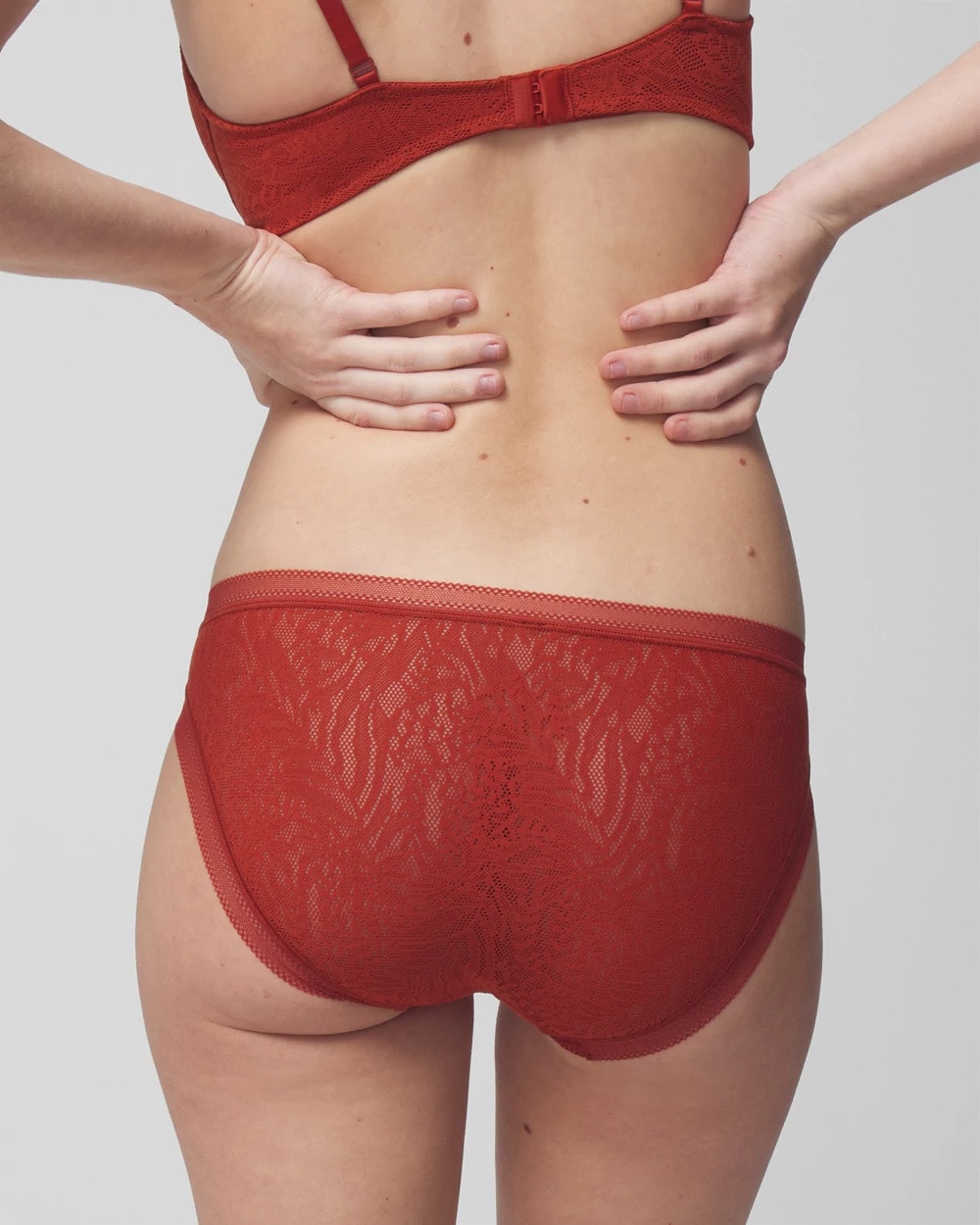 SIERRA REDWOOD - Soma Hipster Panty with Stretch Lace