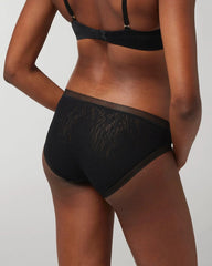 BLACK - Soma Hipster Panty with Stretch Lace
