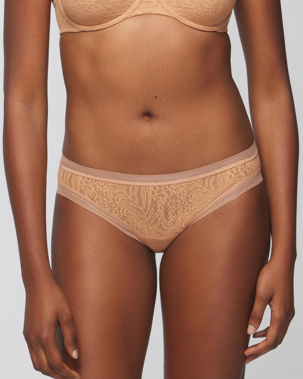 CREME BRULEE - Soma Hipster Panty with Stretch Lace