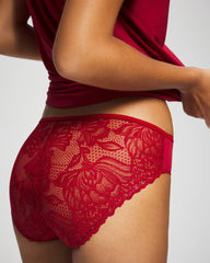 PAINT THE TOWN RED - Lace Back Hipster Panty
