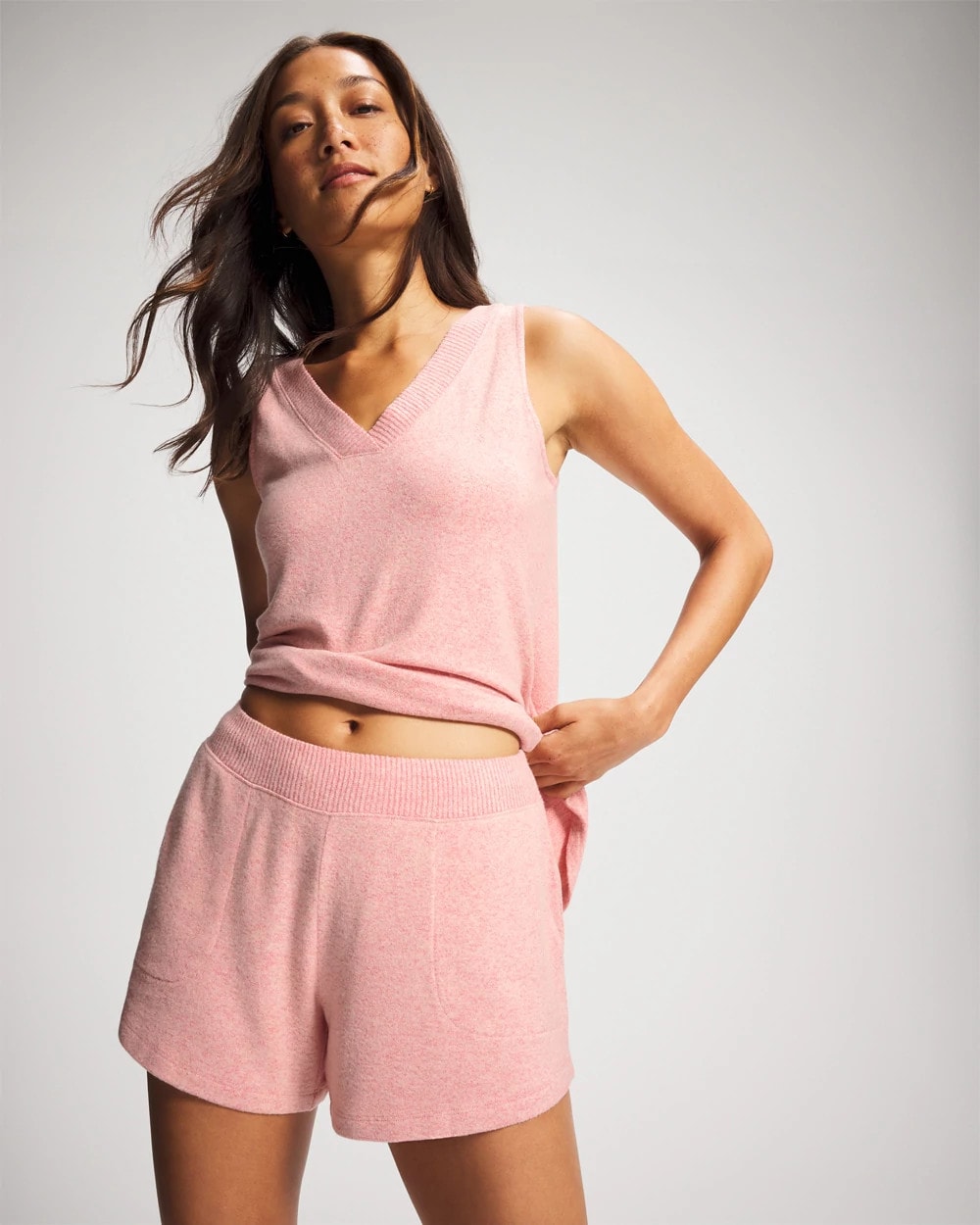 CAMEO PINK/DUSTY ROSE - CozyLuxe Pajama Short