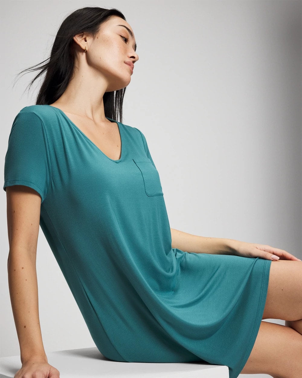 CERULEAN TEAL - Short-Sleeve Sleepshirt