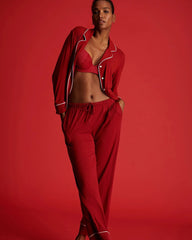 PAINT THE TOWN RED - Pajama Pant w/ Cuff and Piping