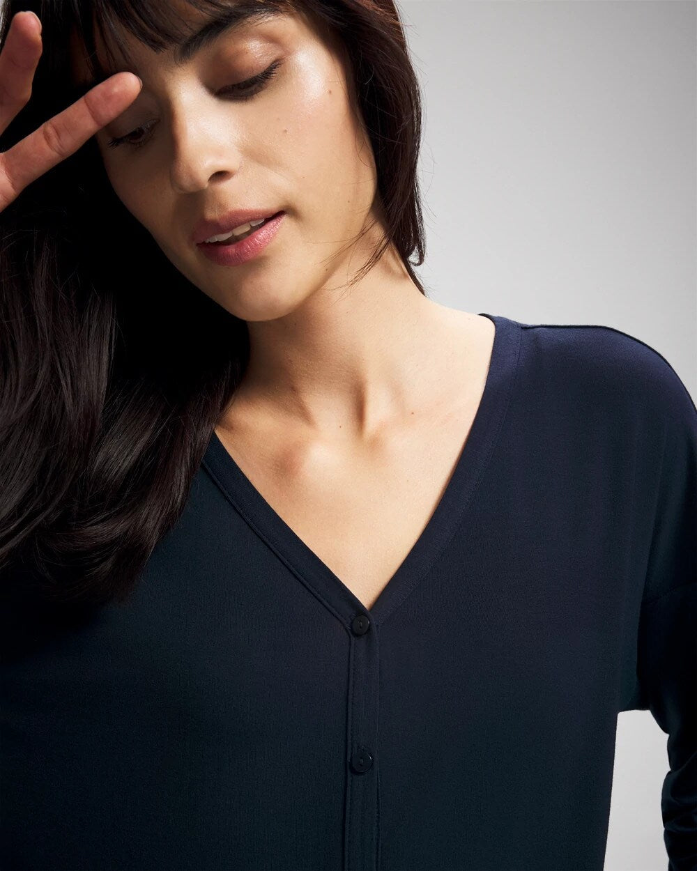 NIGHTFALL NAVY - Button-Up Pajama Top