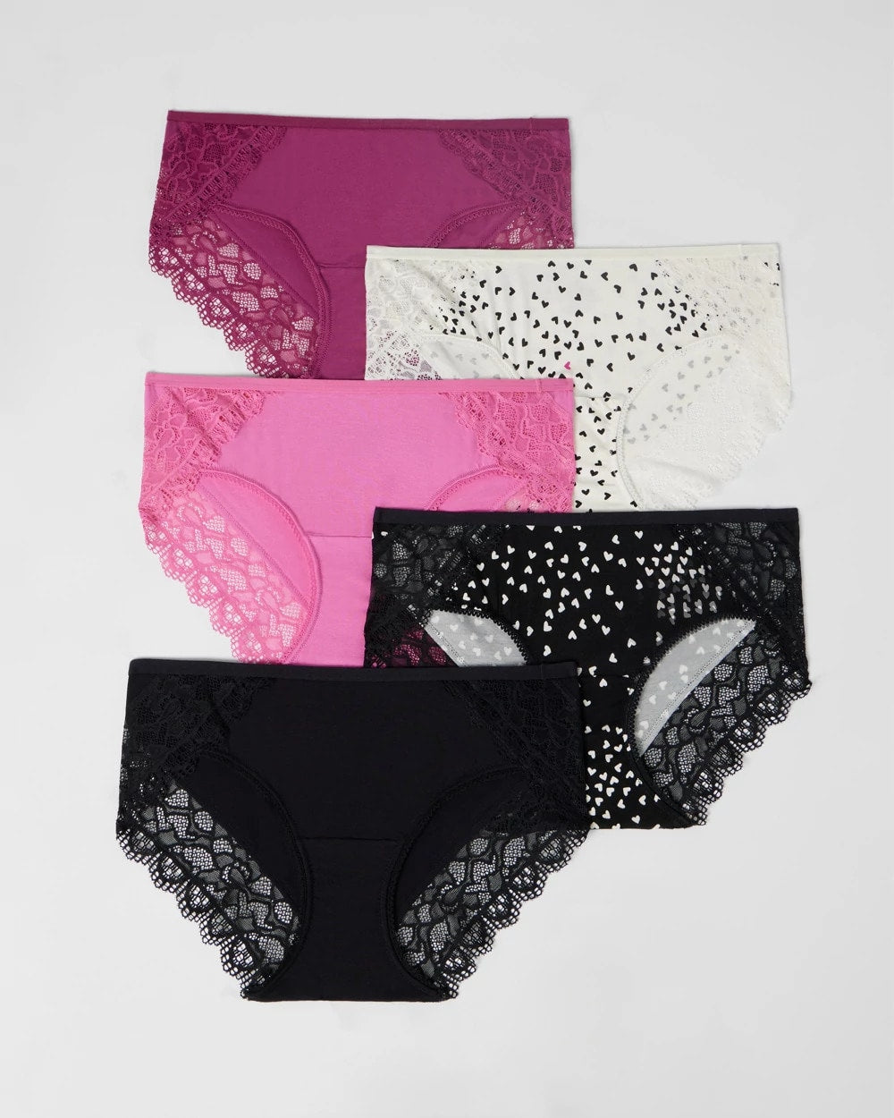 HEARTBREAKER MULTIPACK - Hipster Panty with Enchanting Lace 5 Pack