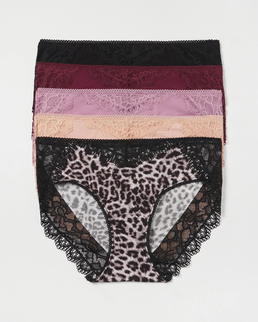 DIVINE LEOPARD MULTI PACK - Lace Hipster 5 Pack