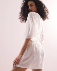 IVORY - Soma's Sexiest Crinkle Chiffon Tie Robe