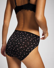 HALF MOON BLACK - Edge High-Leg Panty with Lace