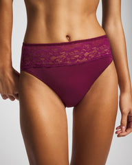POMEGRANATE WINE - Edge High-Leg Panty with Lace