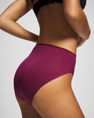 POMEGRANATE WINE - Edge High-Leg Panty with Lace