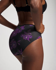 GILDED BLOOMS MAGENTA M - Edge High-Leg Panty with Lace