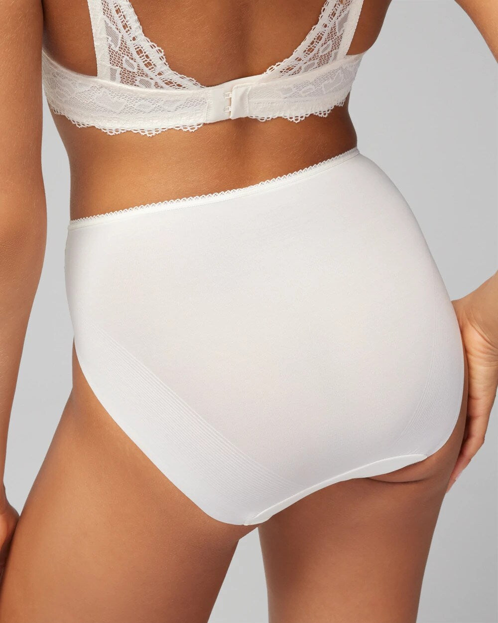 IVORY - High-Leg Panty with Lace