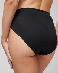 BLACK - High-Leg Panty with Lace