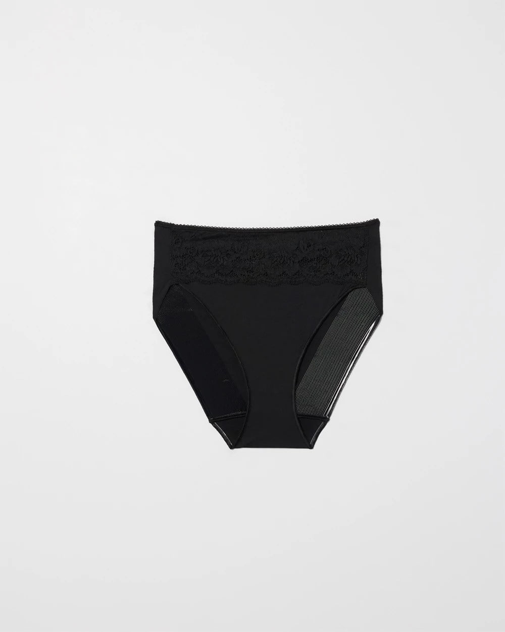 BLACK - High-Leg Panty with Lace