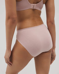 ADOBE ROSE - Cotton Blend High-Leg Panty with Lace