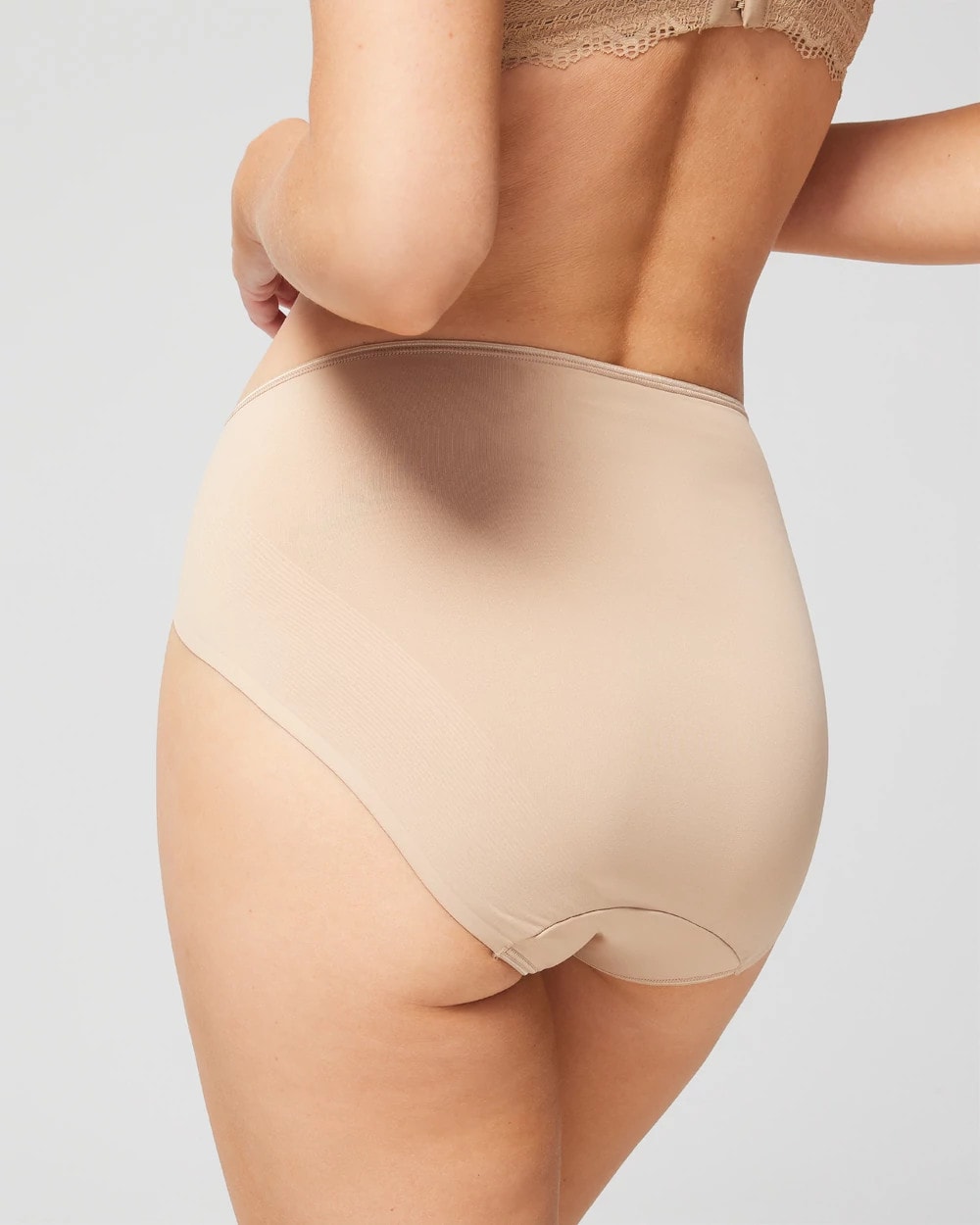 WARM AMBER - High-Leg Brief Panty with Lace