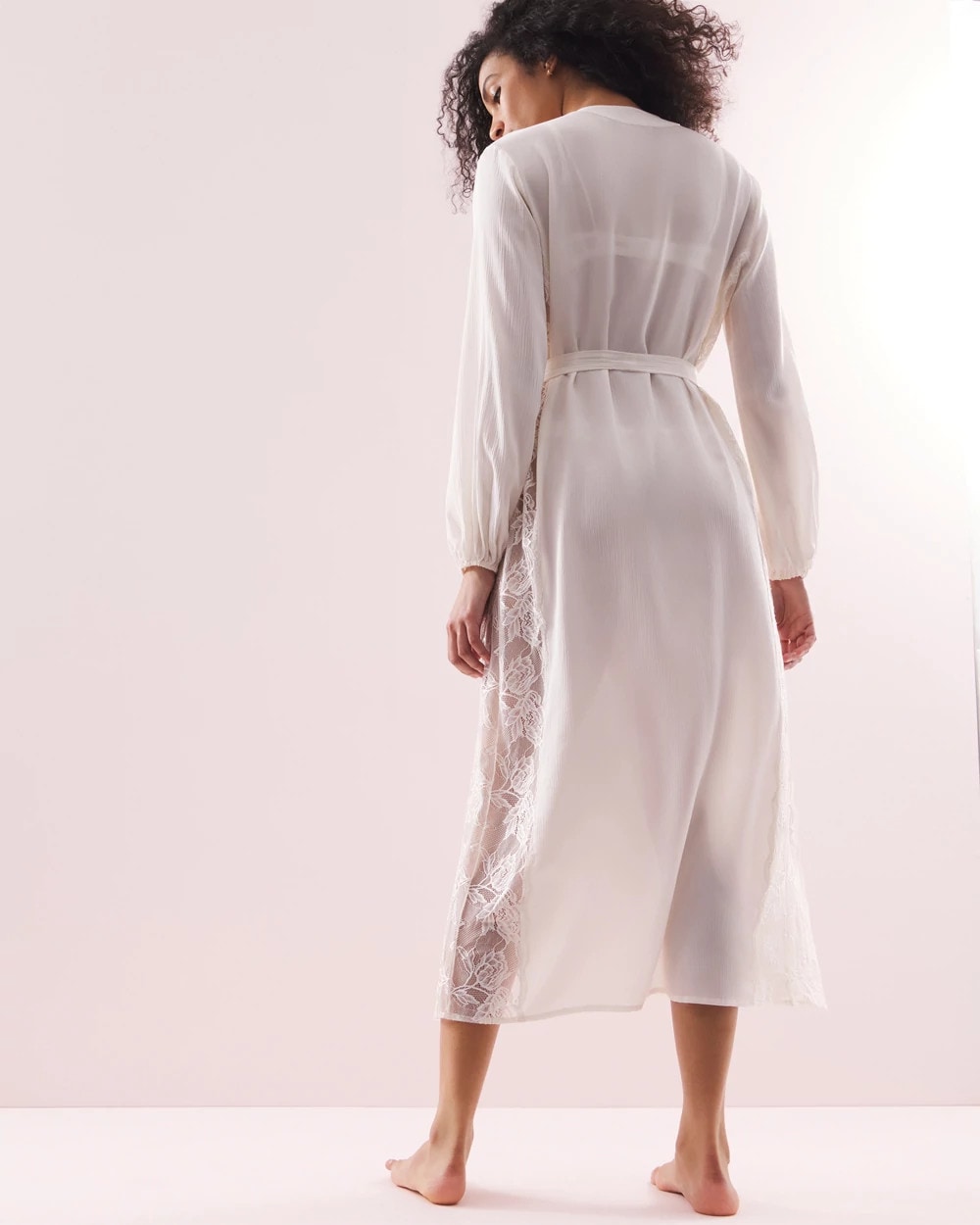 IVORY - Soma's Sexiest Silk Chiffon Long Robe