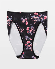 FLORAL DREAMS BLACK MINI - High-Leg Brief Panty