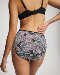 REGAL PAISLEY BLACK MINI - High-Leg Brief Panty
