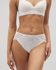 OPTIC WHITE - High-Leg Panty with Enchanting Lace
